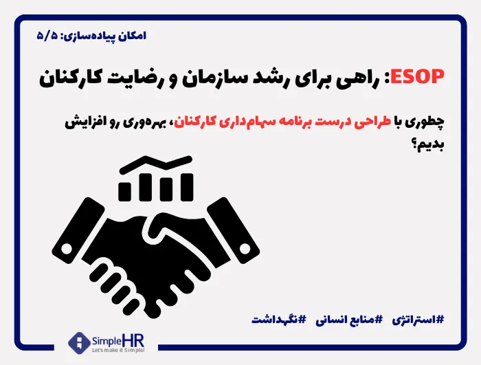 اعطای سهام به کارکنان (ایساپ، ESOP) : فرصت‌ها، ریسک و اصول (ویژه منابع انسانی)